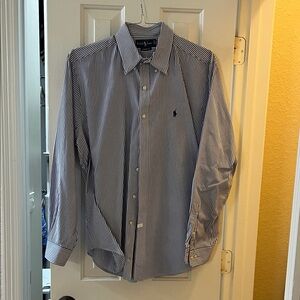 Polo by Ralph Lauren Men’s Navy and White Pinstripe Dress Shirt